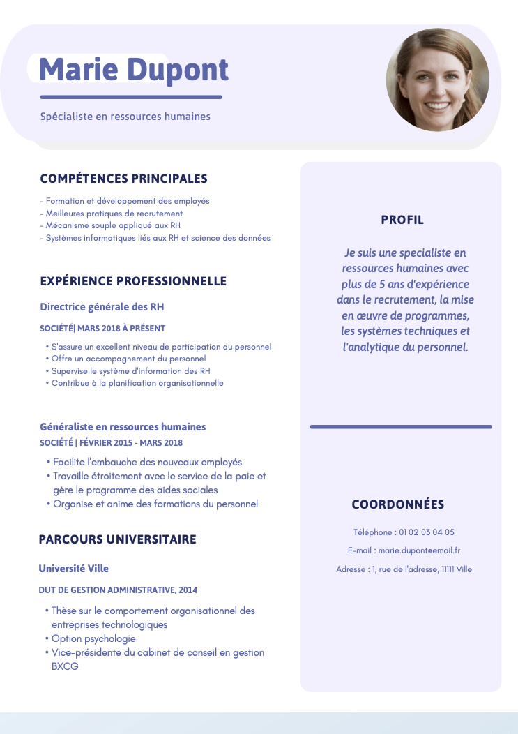 CV Français