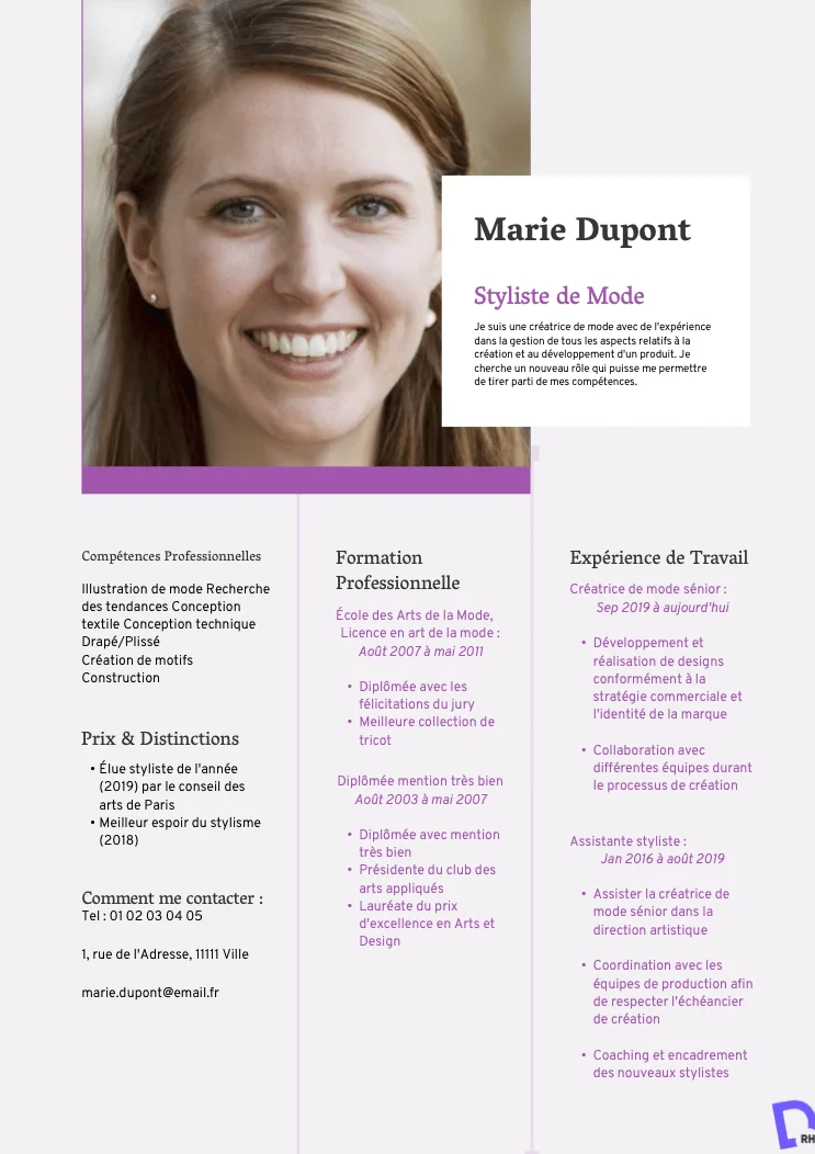 CV Graphique