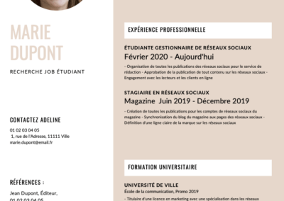 Cv Etudiant A Telecharger 100 Gratuit Format Word Pdf