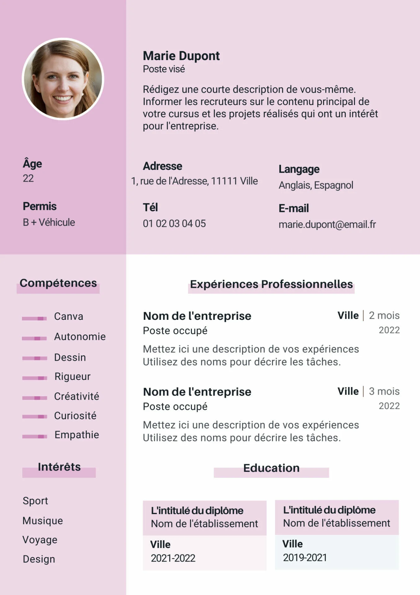CV Débutant