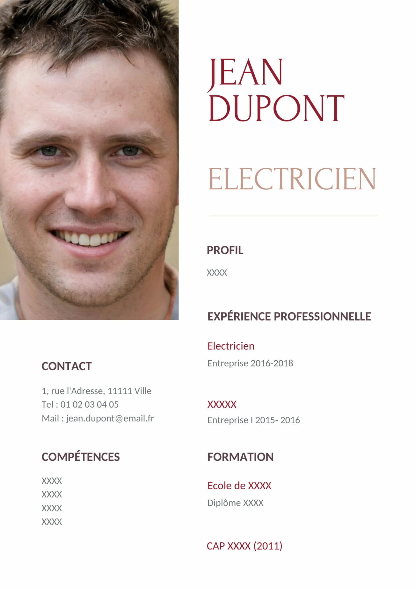 CV Électricien CV Électricien