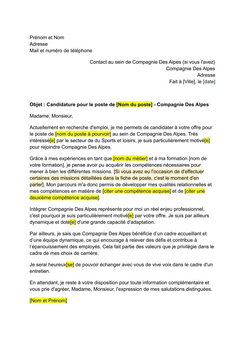Lettre De Motivation Compagnie Des Alpes Lettre De Motivation Compagnie Des Alpes